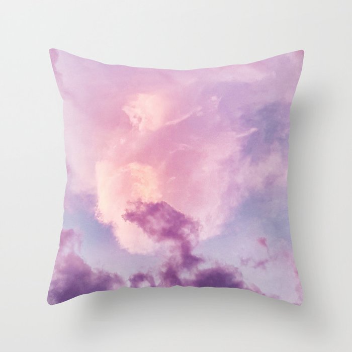 Purple Clouds Sunset (Color) Throw Pillow