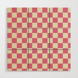 pink chess - pink and white Wood Wall Art
