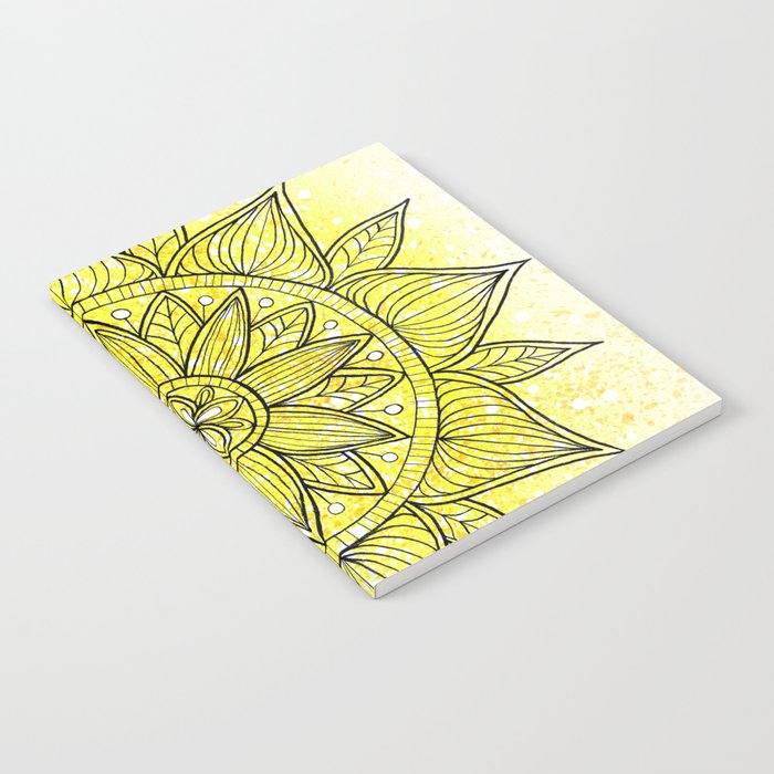 Sunflower Yellow Mandala Notebook