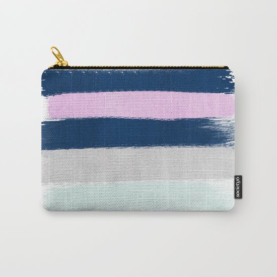 Stripes painterly pastel trendy color way throwback retro palette 80s 90s style Carry-All Pouch