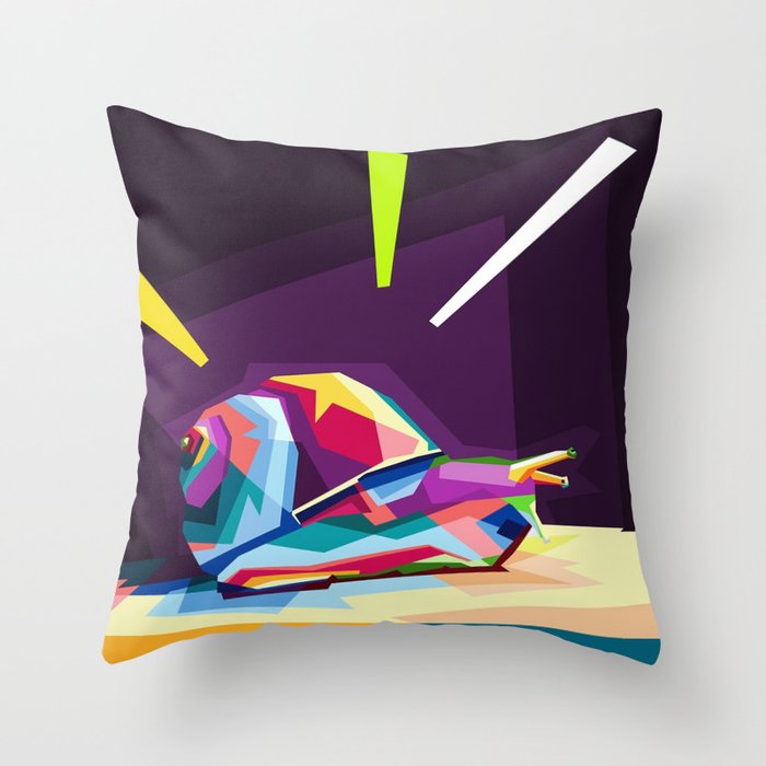 Snail Pop Art Throw Pillow