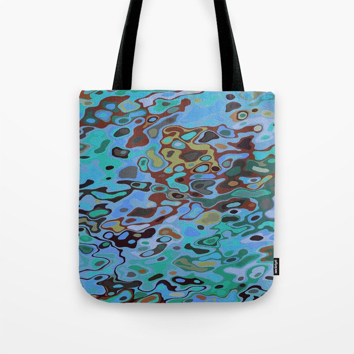 Brown, Blue, Black abstract Water Color Design Gift Pattern Tote Bag
