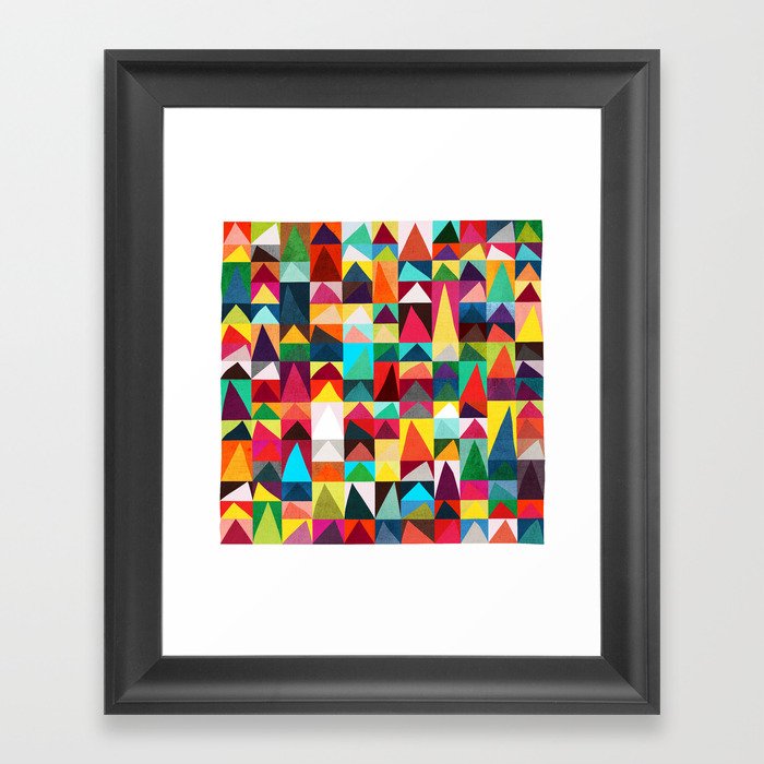 Abstract Geometric Mountains Framed Art Print