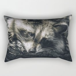 Sunbathing Raccoon Sleeping in a Tree Nature Photography Rectangular Pillow