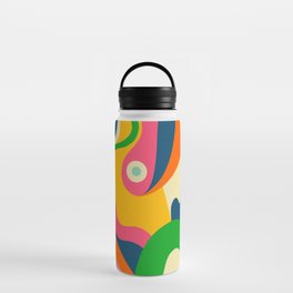 Colorful Mid Century Abstract  Water Bottle | Bohemian, Bold, Midcentury, Geometric, Midcenturymodern, Painting, Bahaus, Prganic, Colorful, Busy 