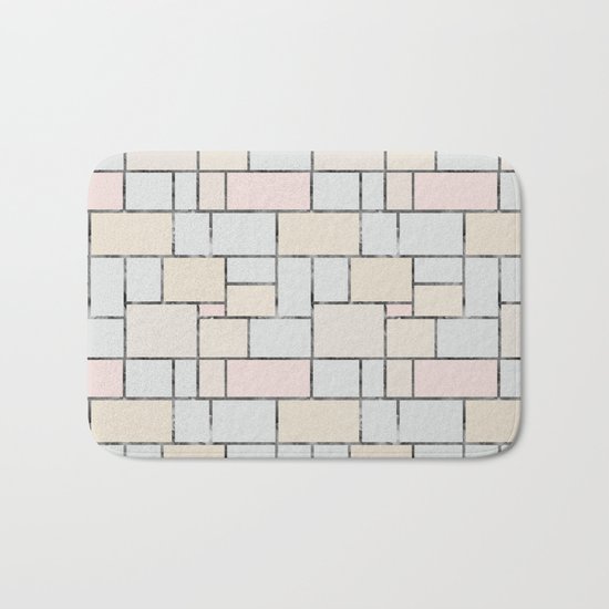 Tile pattern in soft pastel tones Bath Mat