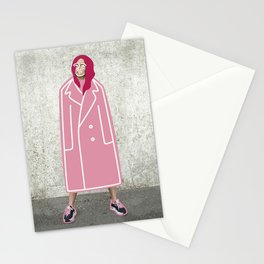 Pink Coat Stationery Card