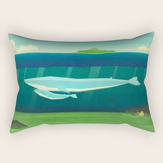 Blue Whale Rectangular Pillow
