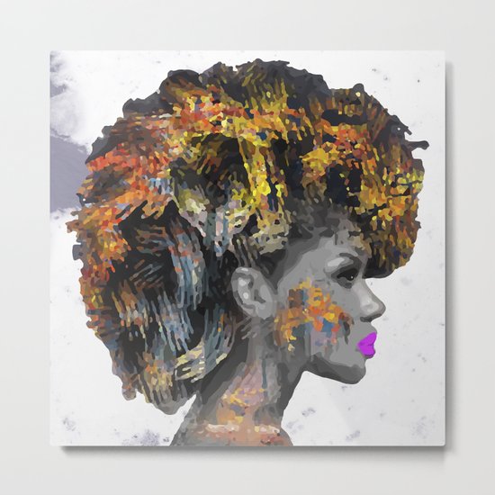 Afro-Girl Metal Print