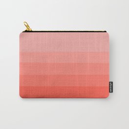 Living Coral Light to Bright Gradient Carry-All Pouch | Coloroftheyear, Abstract Color, Bright, Hotred, Living Coral, Pattern, Stripes, Pantone, Graphicdesign, Abstractcolor 