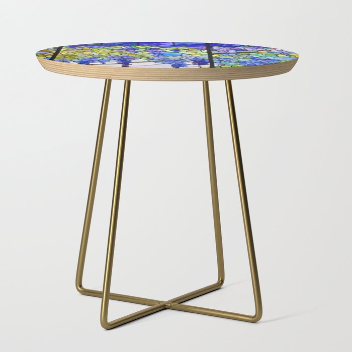  'WISTERIA' stained glass vintage digitally enhanced by WatermarkNZ Press Side Table