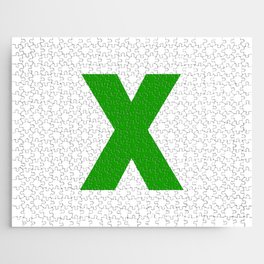 letter X (Green & White) Jigsaw Puzzle
