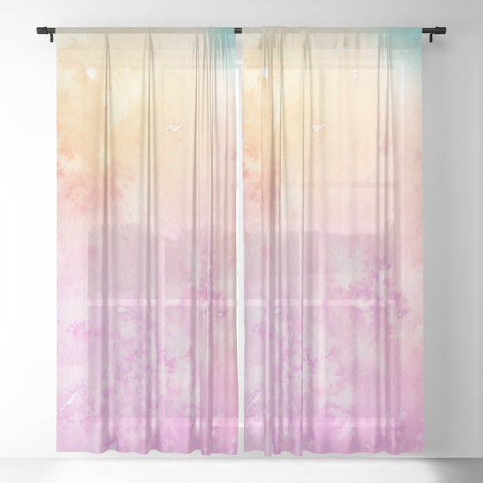 Pink Galaxy Sheer Curtain