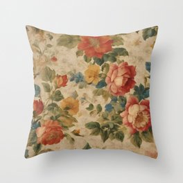 Trendy Floral Watercolor Vintage Collection Throw Pillow