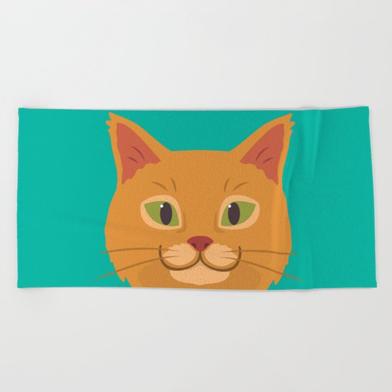 Peeking Cat Beach Towel