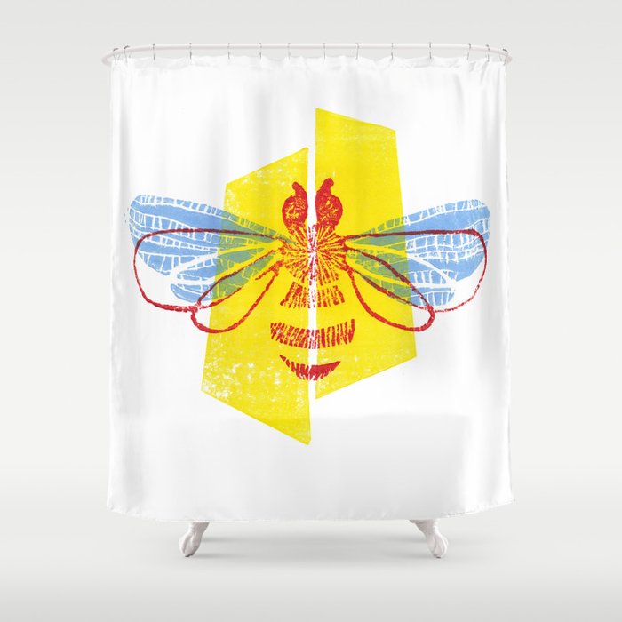 Save Bees Linocut Shower Curtain, What Shower Curtains Are Safe