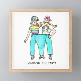 Wearing the Pants - lesbian / feminist / sapphic / lgbt art Framed Mini Art Print