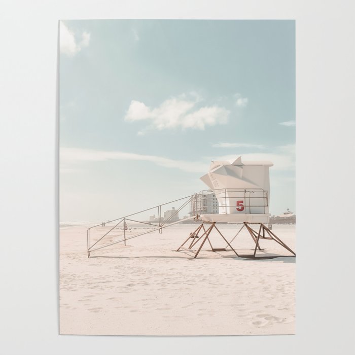 Lifeguard Tower California Beach Poster