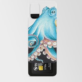 Blue Octopus Tentacles on White Nautical Marine Ink Art Android Card Case