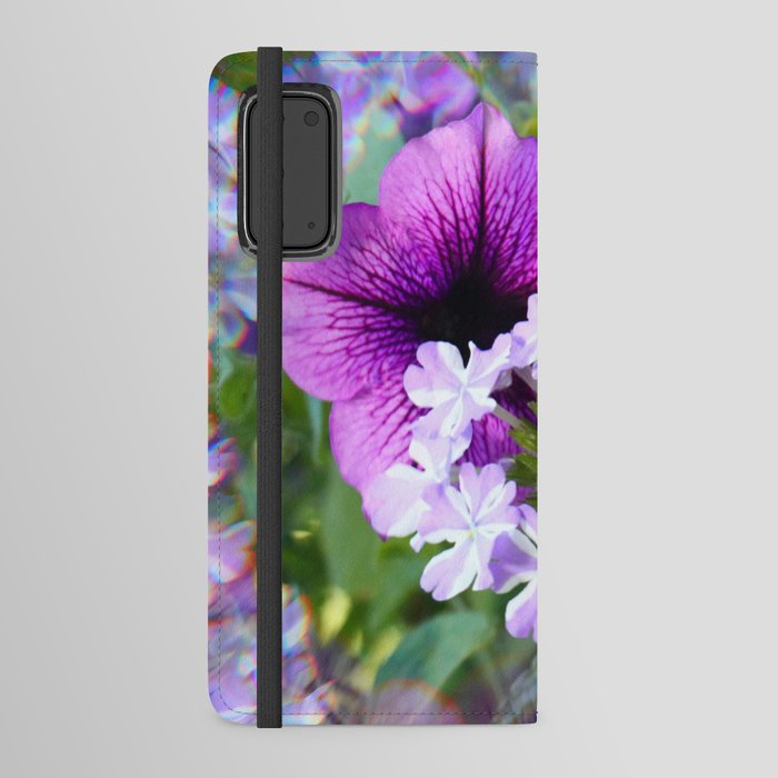 Summer Petunias Floral Print Lavender Purple Android Wallet Case