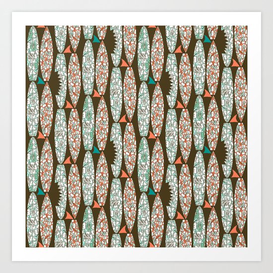 Fins & Boards Art Print