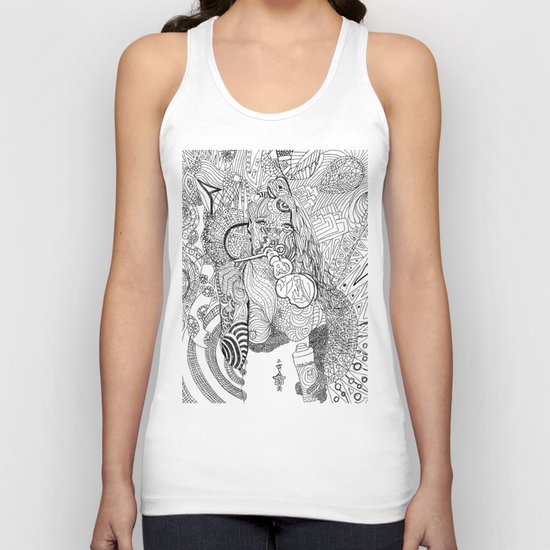 Girl Blowing Bubbles Unisex Tank Top