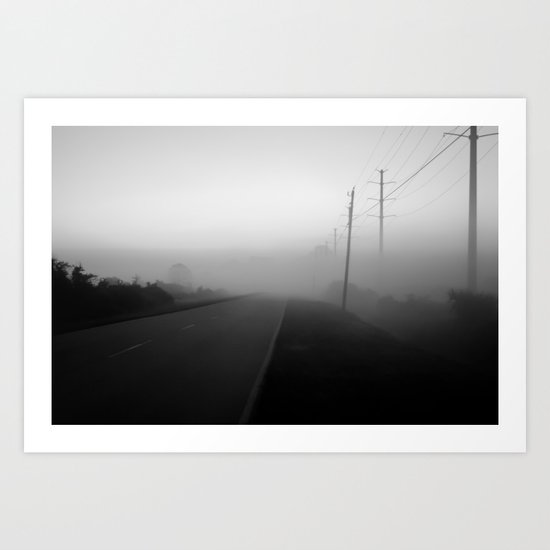 foggy street Art Print