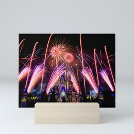 Fairytale Castle Fireworks Mini Art Print