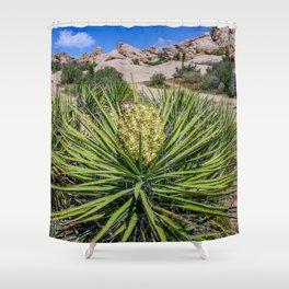 Blooming Yuccas - Joshua Tree National Park, California Shower Curtain