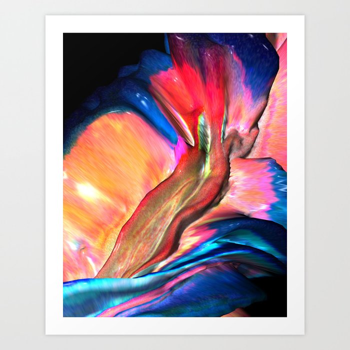 Zepetal Abstract 3d Milk Paint Sculpture Art Print By