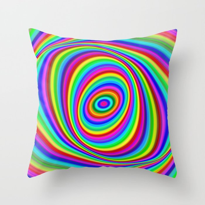 Rainbow Hypnosis Throw Pillow