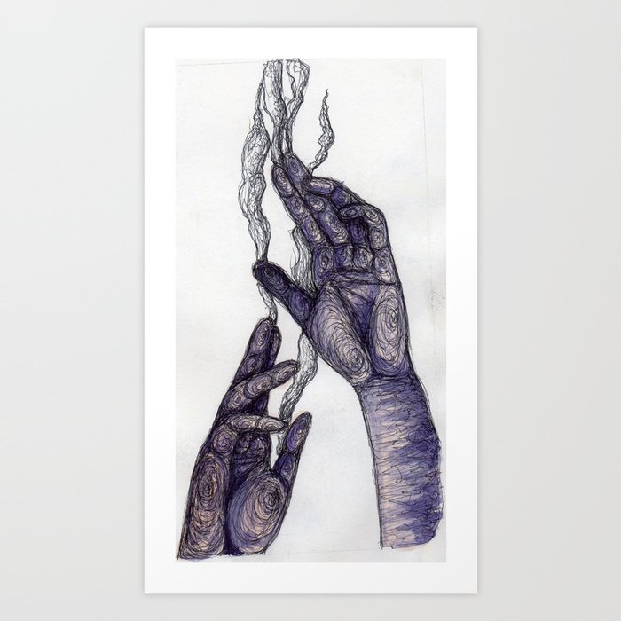 Smoking Hands Art Print
