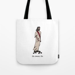Jesus on a Skateboard Tote Bag
