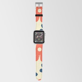 Abstract vintage hand pattern - Portland Orange and Ateneo Blue Apple Watch Band