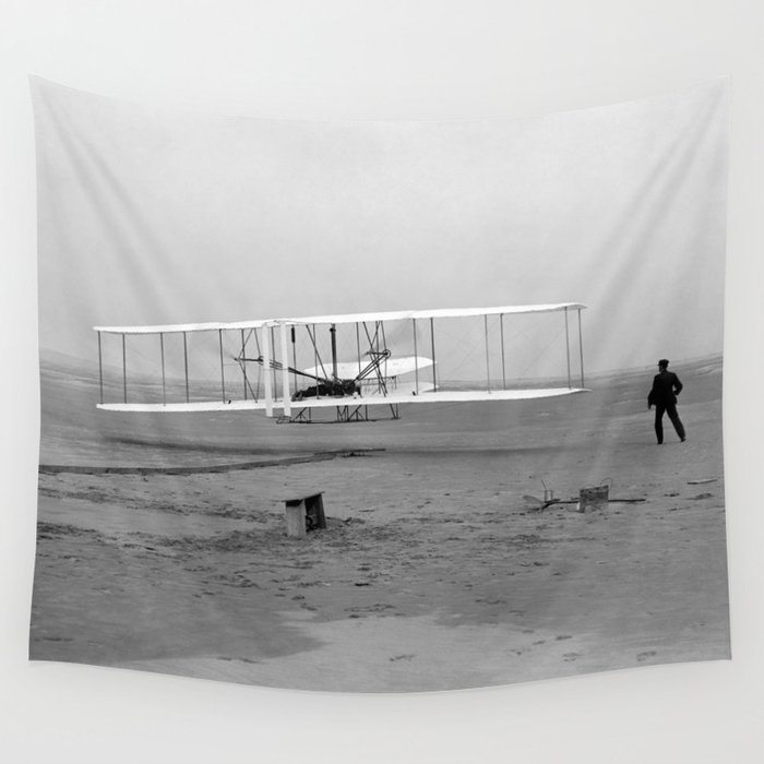 Wright Brothers First flight Kitty Hawk North Carolina December 17 1903 Wall Tapestry