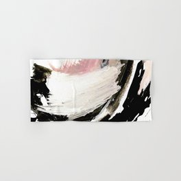 Crash: an abstract mixed media piece in black white and pink Hand & Bath Towel