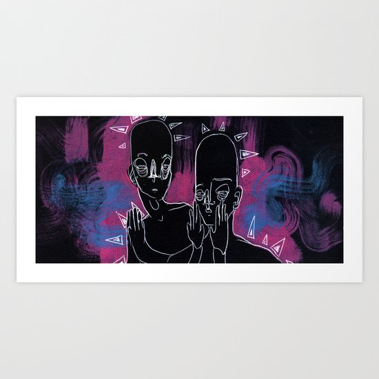 Pink and Blue Waves Art Print