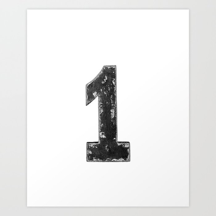 Number One - Modern Minimal Black and White Photography Art Print