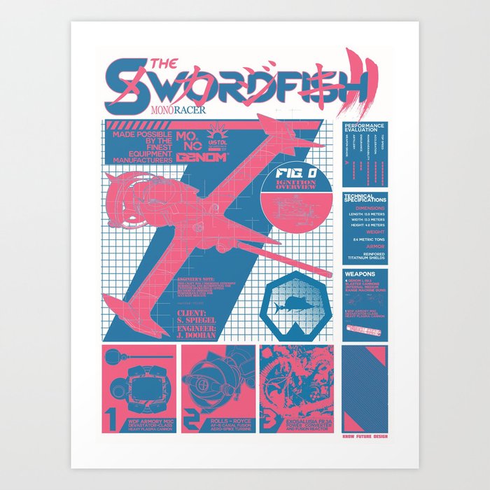 The Swordfish II Manufacturer's Guide (Cowboy Bebop) Art Print