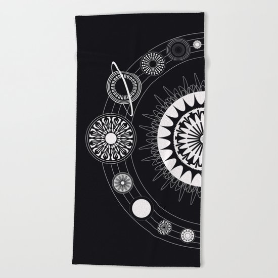 Mandala Solar System Beach Towel