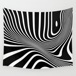 Retro Black And White Opt_Art Wall Tapestry