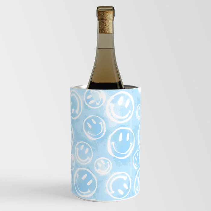 Blue Tie-Dye Smileys Wine Chiller