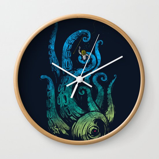 Undersea attack (neon ver.) Wall Clock