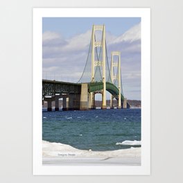Bright Mackinac Bridge Art Print
