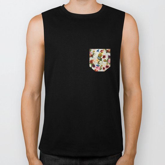 Flowery (white version) Biker Tank