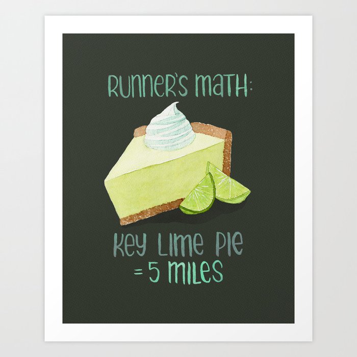 Runner's Math Key Lime Pie - Olive Art Print