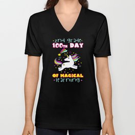 Days Of School 100th Day 100 Magical 2nd Grader V Neck T Shirt