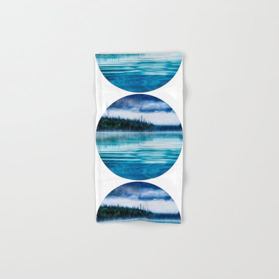 Blue Tranquil Lake Scenery Circle Hand & Bath Towel