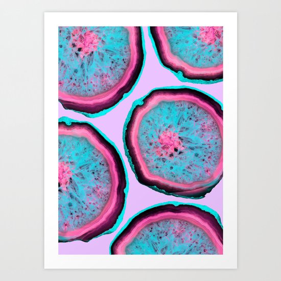 Fluo Agates Art Print