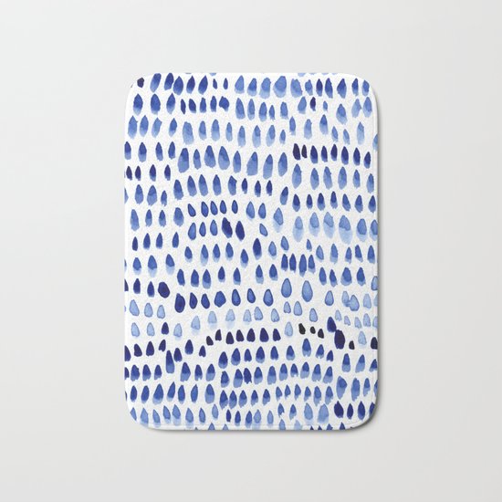 painted dots blue Bath Mat